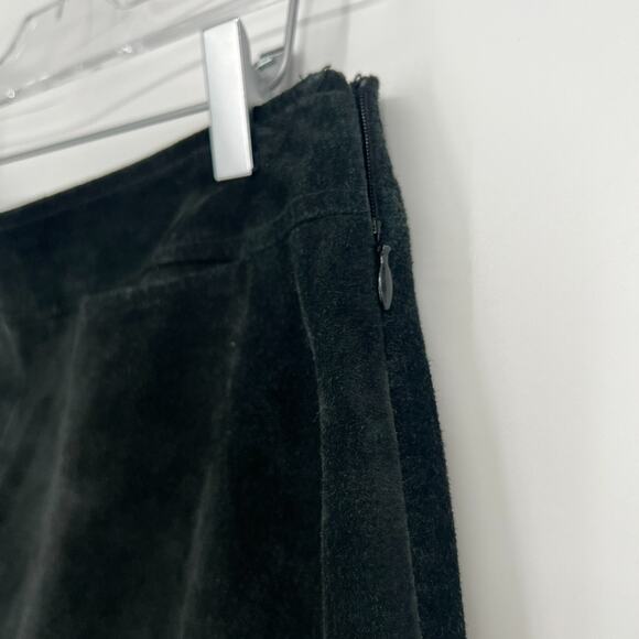 Vtg 90s Leather Skirt Womens 10 Black Suede Classic Basic Western Boho Cest City - Picture 4 of 5